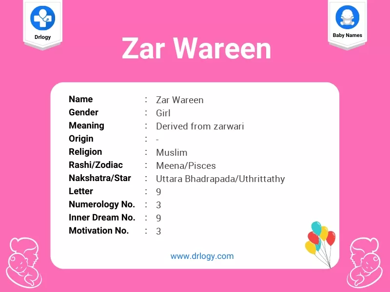 Zar Wareen Name Meaning